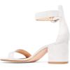 imageFSJ Women Faux Suede Basic Open Toe Sandals Block Chunky Heels Ankle Strap Pumps 415 USWhite