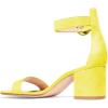 imageFSJ Women Faux Suede Basic Open Toe Sandals Block Chunky Heels Ankle Strap Pumps 415 USYellow