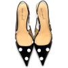 imageFSJ Womens Mid Kitten Heel Slingback Sandal Pointy Toe Sexy Pumps Comfortable Dress Party Walking Shoes Size 415 USBlack and White Dots