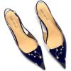 imageFSJ Womens Mid Kitten Heel Slingback Sandal Pointy Toe Sexy Pumps Comfortable Dress Party Walking Shoes Size 415 USDark Blue Galaxy