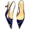 imageFSJ Womens Mid Kitten Heel Slingback Sandal Pointy Toe Sexy Pumps Comfortable Dress Party Walking Shoes Size 415 USDark Blue Galaxy