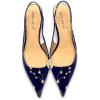 imageFSJ Womens Mid Kitten Heel Slingback Sandal Pointy Toe Sexy Pumps Comfortable Dress Party Walking Shoes Size 415 USDark Blue Galaxy
