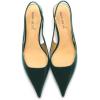 imageFSJ Womens Mid Kitten Heel Slingback Sandal Pointy Toe Sexy Pumps Comfortable Dress Party Walking Shoes Size 415 USDark Green