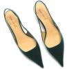 imageFSJ Womens Mid Kitten Heel Slingback Sandal Pointy Toe Sexy Pumps Comfortable Dress Party Walking Shoes Size 415 USDark Green