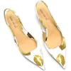 imageFSJ Womens Mid Kitten Heel Slingback Sandal Pointy Toe Sexy Pumps Comfortable Dress Party Walking Shoes Size 415 USGolden Lips