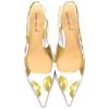 imageFSJ Womens Mid Kitten Heel Slingback Sandal Pointy Toe Sexy Pumps Comfortable Dress Party Walking Shoes Size 415 USGolden Lips