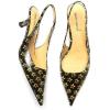 imageFSJ Womens Mid Kitten Heel Slingback Sandal Pointy Toe Sexy Pumps Comfortable Dress Party Walking Shoes Size 415 USGolden Star