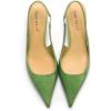 imageFSJ Womens Mid Kitten Heel Slingback Sandal Pointy Toe Sexy Pumps Comfortable Dress Party Walking Shoes Size 415 USGreen