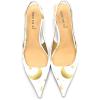 imageFSJ Womens Mid Kitten Heel Slingback Sandal Pointy Toe Sexy Pumps Comfortable Dress Party Walking Shoes Size 415 USMoon and Stars