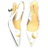 imageFSJ Womens Mid Kitten Heel Slingback Sandal Pointy Toe Sexy Pumps Comfortable Dress Party Walking Shoes Size 415 USMoon and Stars