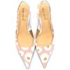 imageFSJ Womens Mid Kitten Heel Slingback Sandal Pointy Toe Sexy Pumps Comfortable Dress Party Walking Shoes Size 415 USPink Daisy