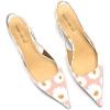 imageFSJ Womens Mid Kitten Heel Slingback Sandal Pointy Toe Sexy Pumps Comfortable Dress Party Walking Shoes Size 415 USPink Daisy