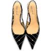 imageFSJ Womens Mid Kitten Heel Slingback Sandal Pointy Toe Sexy Pumps Comfortable Dress Party Walking Shoes Size 415 USPoint and Lines