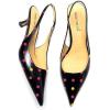 imageFSJ Womens Mid Kitten Heel Slingback Sandal Pointy Toe Sexy Pumps Comfortable Dress Party Walking Shoes Size 415 USPolka Dot