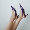 imageFSJ Womens Mid Kitten Heel Slingback Sandal Pointy Toe Sexy Pumps Comfortable Dress Party Walking Shoes Size 415 USPurple
