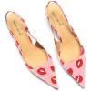 imageFSJ Womens Mid Kitten Heel Slingback Sandal Pointy Toe Sexy Pumps Comfortable Dress Party Walking Shoes Size 415 USRed Lips
