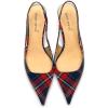 imageFSJ Womens Mid Kitten Heel Slingback Sandal Pointy Toe Sexy Pumps Comfortable Dress Party Walking Shoes Size 415 USRed Plaid