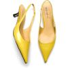 imageFSJ Womens Mid Kitten Heel Slingback Sandal Pointy Toe Sexy Pumps Comfortable Dress Party Walking Shoes Size 415 USYellow