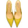 imageFSJ Womens Mid Kitten Heel Slingback Sandal Pointy Toe Sexy Pumps Comfortable Dress Party Walking Shoes Size 415 USYellow