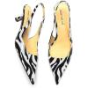 imageFSJ Womens Mid Kitten Heel Slingback Sandal Pointy Toe Sexy Pumps Comfortable Dress Party Walking Shoes Size 415 USZebra