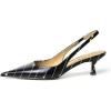 imageFSJ Womens Mid Kitten Heel Slingback Sandal Pointy Toe Sexy Pumps Comfortable Dress Party Walking Shoes Size 415 USPoint and Lines