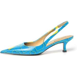 imageFSJ Womens Mid Kitten Heel Slingback Sandal Pointy Toe Sexy Pumps Comfortable Dress Party Walking Shoes Size 415 USBlueheart