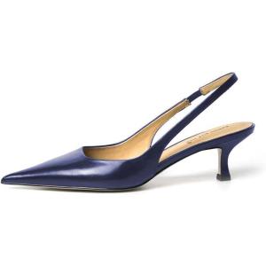 imageFSJ Womens Mid Kitten Heel Slingback Sandal Pointy Toe Sexy Pumps Comfortable Dress Party Walking Shoes Size 415 USDark Blue