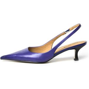 imageFSJ Womens Mid Kitten Heel Slingback Sandal Pointy Toe Sexy Pumps Comfortable Dress Party Walking Shoes Size 415 USPurple