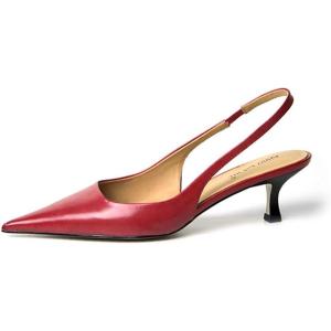imageFSJ Womens Mid Kitten Heel Slingback Sandal Pointy Toe Sexy Pumps Comfortable Dress Party Walking Shoes Size 415 USRed