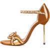imageFSJ Women Chic Stiletto High Heel Sandal Open Toe Ankle Strap Buckled Colorful Wedding Dress Pump Size 415 USChampagne