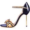imageFSJ Women Chic Stiletto High Heel Sandal Open Toe Ankle Strap Buckled Colorful Wedding Dress Pump Size 415 USDark Blue