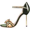 imageFSJ Women Chic Stiletto High Heel Sandal Open Toe Ankle Strap Buckled Colorful Wedding Dress Pump Size 415 USDark Green