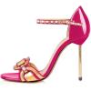 imageFSJ Women Chic Stiletto High Heel Sandal Open Toe Ankle Strap Buckled Colorful Wedding Dress Pump Size 415 USFuchsia