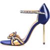 imageFSJ Women Chic Stiletto High Heel Sandal Open Toe Ankle Strap Buckled Colorful Wedding Dress Pump Size 415 USMulticolour5