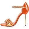 imageFSJ Women Chic Stiletto High Heel Sandal Open Toe Ankle Strap Buckled Colorful Wedding Dress Pump Size 415 USOrange
