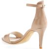 imageFSJ Women Comfy Open Toe Summer Sandal Ankle Strap Kitten Mid Heels Shoes Patent Leather Size 415 USBeigematte