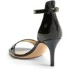 imageFSJ Women Comfy Open Toe Summer Sandal Ankle Strap Kitten Mid Heels Shoes Patent Leather Size 415 USBlack