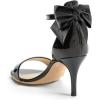 imageFSJ Women Comfy Open Toe Summer Sandal Ankle Strap Kitten Mid Heels Shoes Patent Leather Size 415 USBlackbow