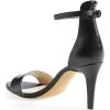 imageFSJ Women Comfy Open Toe Summer Sandal Ankle Strap Kitten Mid Heels Shoes Patent Leather Size 415 USBlackmatte