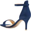 imageFSJ Women Comfy Open Toe Summer Sandal Ankle Strap Kitten Mid Heels Shoes Patent Leather Size 415 USBlue