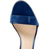 imageFSJ Women Comfy Open Toe Summer Sandal Ankle Strap Kitten Mid Heels Shoes Patent Leather Size 415 USBlue