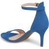 imageFSJ Women Comfy Open Toe Summer Sandal Ankle Strap Kitten Mid Heels Shoes Patent Leather Size 415 USBluesuede