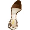 imageFSJ Women Comfy Open Toe Summer Sandal Ankle Strap Kitten Mid Heels Shoes Patent Leather Size 415 USBrownmatte