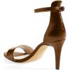 imageFSJ Women Comfy Open Toe Summer Sandal Ankle Strap Kitten Mid Heels Shoes Patent Leather Size 415 USBrownmatte