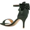 imageFSJ Women Comfy Open Toe Summer Sandal Ankle Strap Kitten Mid Heels Shoes Patent Leather Size 415 USDark Greenbow