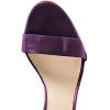 imageFSJ Women Comfy Open Toe Summer Sandal Ankle Strap Kitten Mid Heels Shoes Patent Leather Size 415 USDark Purplebow