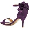 imageFSJ Women Comfy Open Toe Summer Sandal Ankle Strap Kitten Mid Heels Shoes Patent Leather Size 415 USDark Purplebow