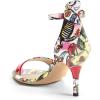 imageFSJ Women Comfy Open Toe Summer Sandal Ankle Strap Kitten Mid Heels Shoes Patent Leather Size 415 USGraffiti
