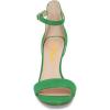 imageFSJ Women Comfy Open Toe Summer Sandal Ankle Strap Kitten Mid Heels Shoes Patent Leather Size 415 USGreensuede