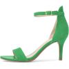 imageFSJ Women Comfy Open Toe Summer Sandal Ankle Strap Kitten Mid Heels Shoes Patent Leather Size 415 USGreensuede